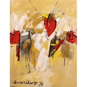 Mashkoor Raza, 16 x 12 Inch, Oil on Canvas, Abstract Painting, AC-MR-440